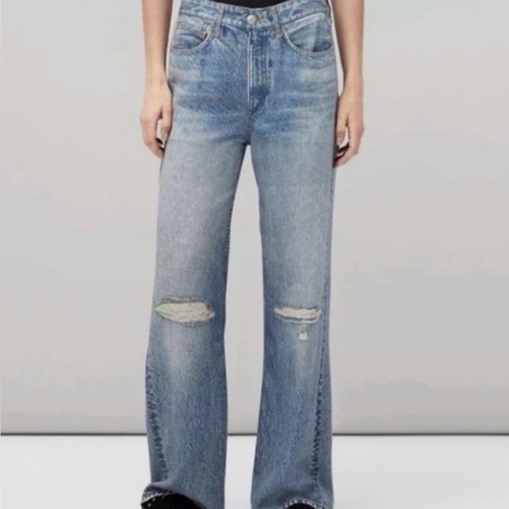 Rag & Bone Liquid Miramar in Dara Photo Wide Leg Comfort Sweatpant Jeans NEW 27